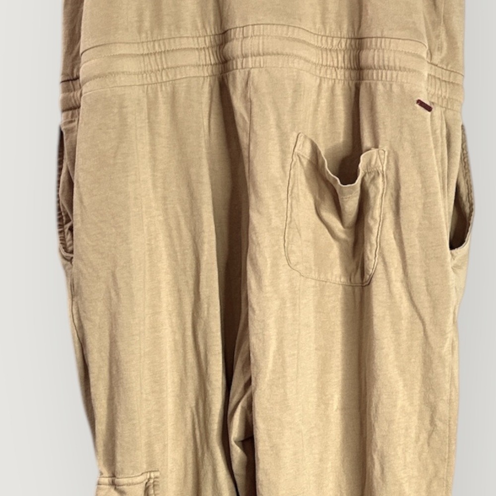 n:philanthropy Tan Utility Cargo Jumpsuit Size L Cotton Drawstring Beige - Picture 10 of 12